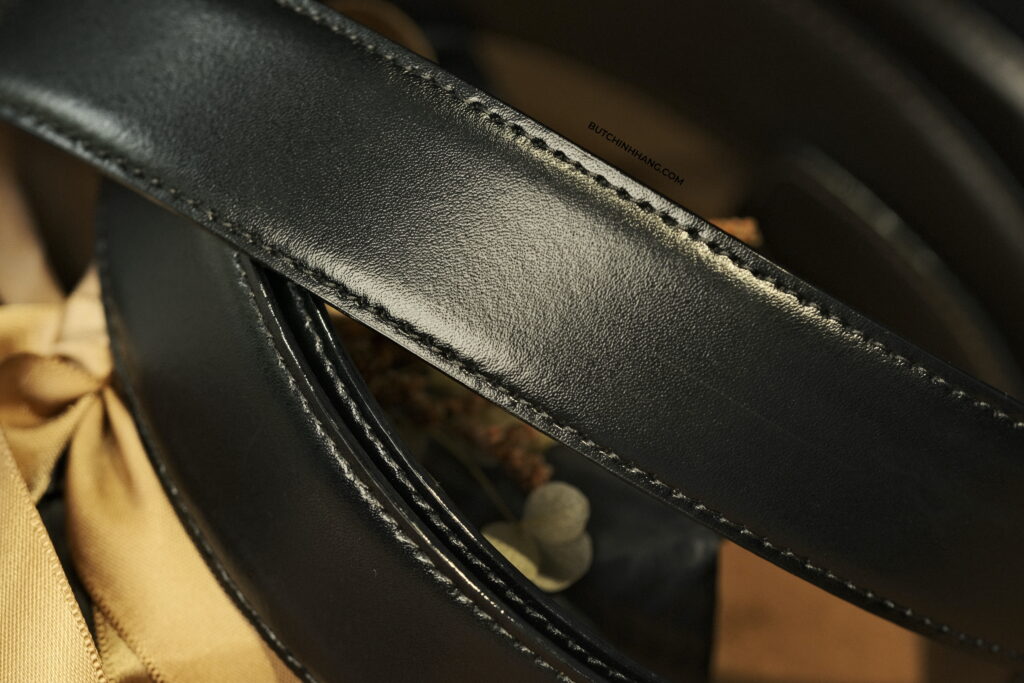 Thắt lưng Montblanc Horseshoe SH Palladium – coat Pin Buckle Reversible Black & Brown - Thắt lưng văn phòng truyền thống DSF0681