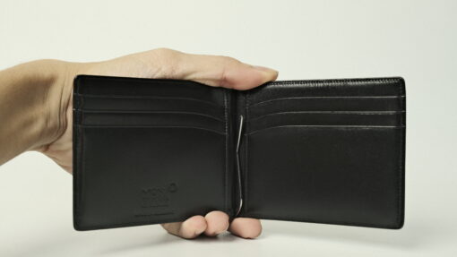 Ví kẹp kiền Montblanc Meisterstuck 6 CC Leather Wallet with Money Clip – Black 5525 Ví Montblanc 2