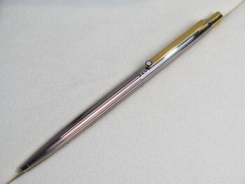 Montblanc S Line push silver metal gold plated clip pinestriped ballpoint Pen 2929 Bút Montblanc cũ Bút Bi Xoay Montblanc