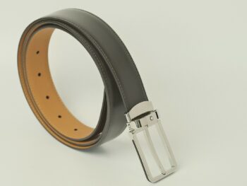 Thắt lưng Montblanc Rectangular Shiny Stainless Steel Pin Buckle Brown Smooth Leather 118420  - 3cm - Ảnh 2