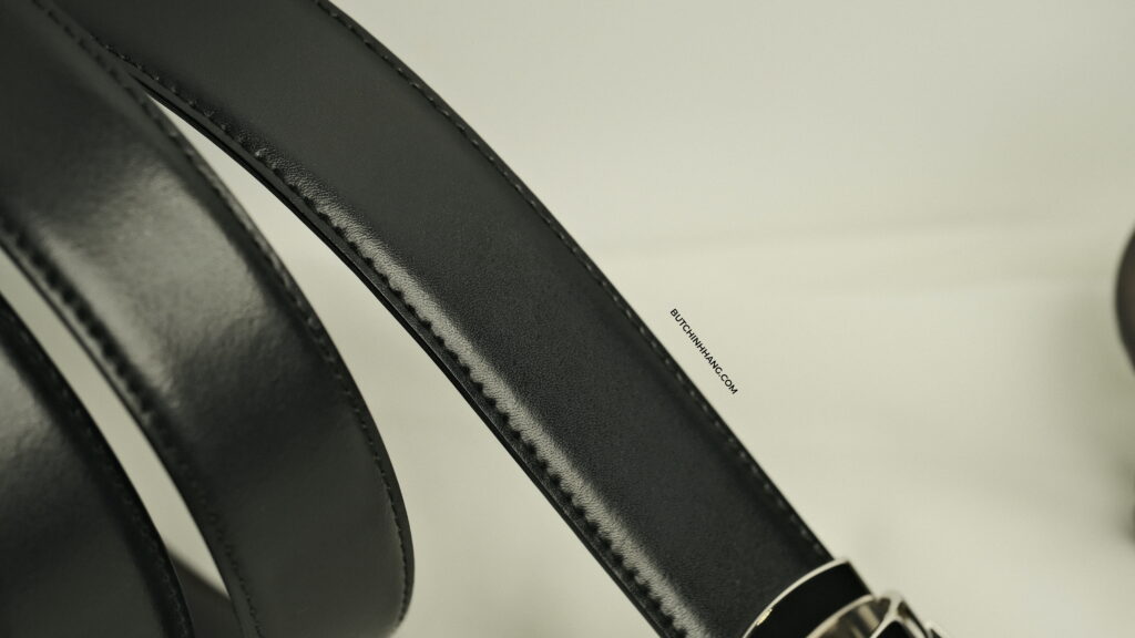 Chiếc thắt lưng đặc biệt với mặt thắt lưng sơn mài hiếm thấy - Montblanc Reversible Chrome Tanned Leather Belt 109740 - DSF2252