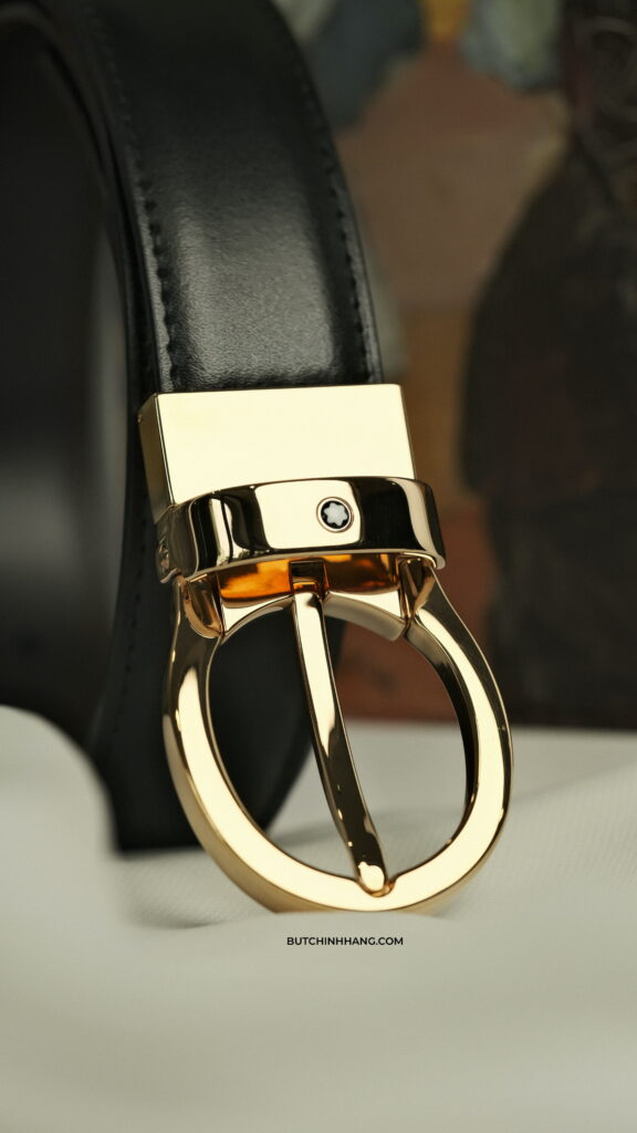 Vàng hồng sang trọng và mẫu thắt lưng Montblanc Classic Rose Gold Reversible Leather Belt DSF2262