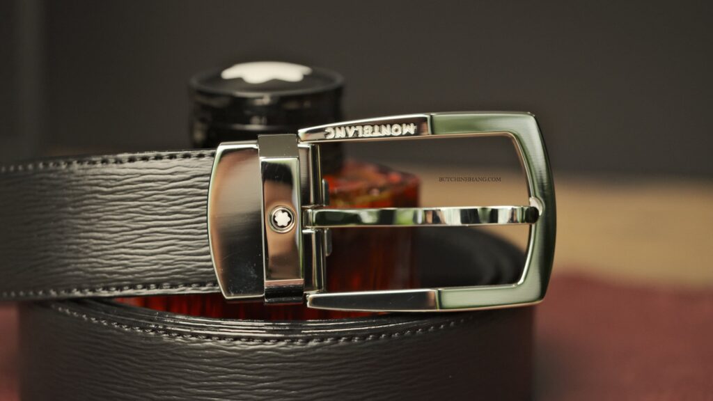 Thắt lưng Montblanc Trapeze Shiny Stainless Steel Pin Buckle Belt 116706 - Phiên bản da đặc biệt - that lung montblanc trapeze shiny stainless steel pin buckle belt 116706 phien ban da dac biet 2