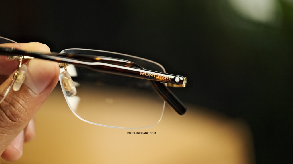 Gọng kính Montblanc Rimless Gold Havana Eyeglasses MB0088O - Mẫu gọng kính văn phòng với phong cách đẳng cấp - DSCF2964