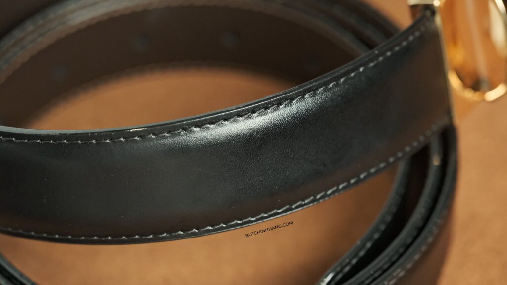 Thắt lưng Montblanc Classic Rose Gold Reversible Leather Belt 101896 - Mẫu thắt lưng mặt vàng hồng tuyệt đẹp - that lung montblanc classic rose gold reversible leather belt 101896 mau that lung mat vang hong tuyet dep 1