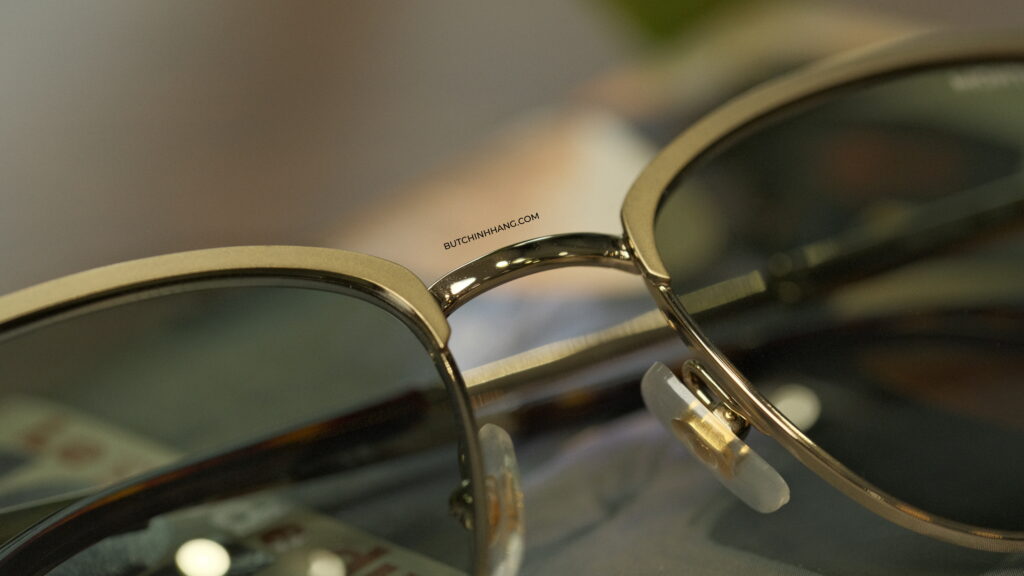 Kính mát Montblanc Retro Sunglasses Matte Gold/Havana MB0092S - DSCF4077