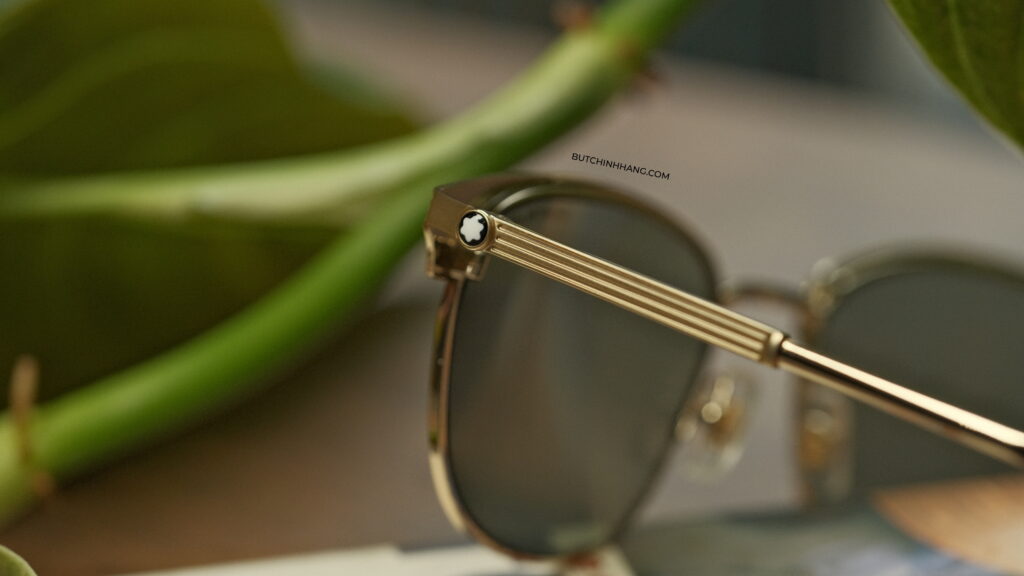 Kính mát Montblanc Retro Sunglasses Matte Gold/Havana MB0092S - DSCF4078