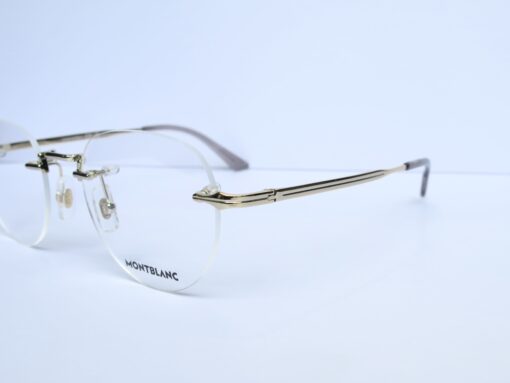 Gọng kính Montblanc Rimless Gold Eyeglasses MB0268O 001 Gọng kính Nam 2