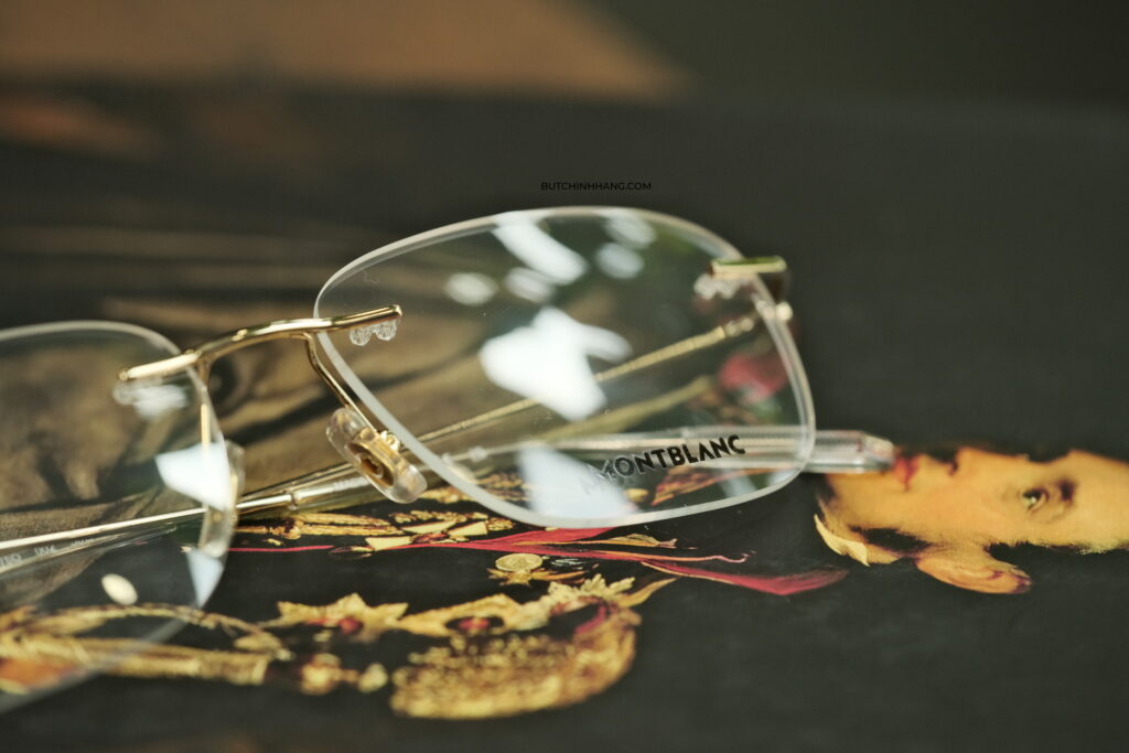 Gọng kính Montblanc Rimless Eyeglasses Gold 00750 - Mẫu gọng kính thu hút và sang trọng DSCF4949