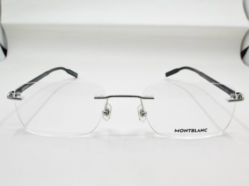 Gọng kính Montblanc Platinum Black Resin Eyeglasses MB0221O Gọng kính Nam 2