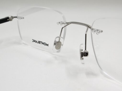 Gọng kính Montblanc Platinum Black Resin Eyeglasses MB0221O Gọng kính Nam 3