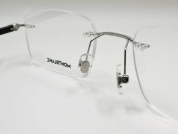 Gọng kính Montblanc Platinum Black Resin Eyeglasses MB0221O - gong kinh montblanc platinum black resin eyeglasses mb0221o