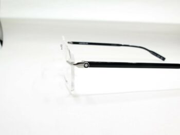 Gọng kính Montblanc Platinum Black Resin Eyeglasses MB0221O - gong kinh montblanc platinum black resin eyeglasses mb0221o 4