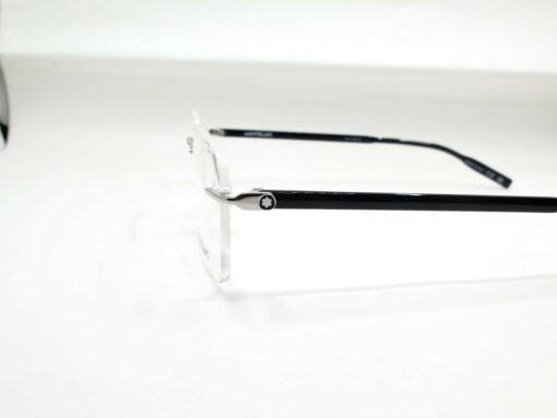 Gọng kính Montblanc Platinum Black Resin Eyeglasses MB0221O - Image 7