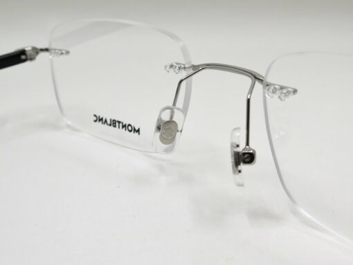 Gọng kính Montblanc Platinum Black Resin Eyeglasses MB0221O - Image 3