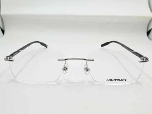 Gọng kính Montblanc Platinum Black Resin Eyeglasses MB0221O - Image 2