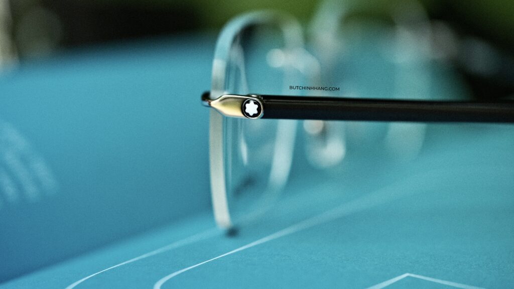 Gọng kính Montblanc Platinum Black Resin Eyeglasses MB0221O - Màu nhựa đen truyền thống sang trọng - DSCF5461