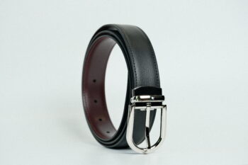 Thắt lưng Montblanc Shiny Palladium Black/burgundy reversible leather belt 128755 – 3cm Thắt lưng Montblanc Mới Nguyên Hộp 2