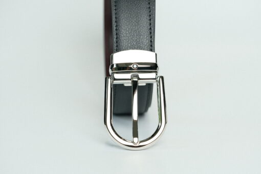Thắt lưng Montblanc Shiny Palladium Black/burgundy reversible leather belt 128755 – 3cm Thắt lưng Montblanc Mới Nguyên Hộp 4