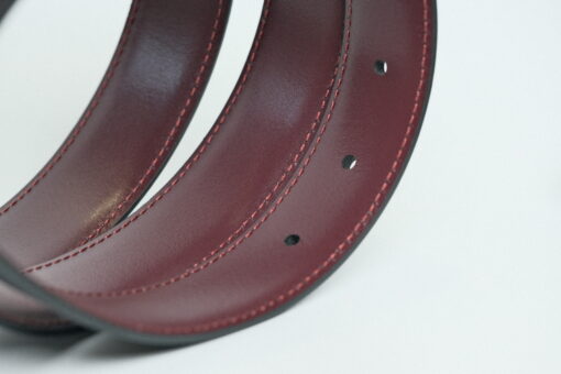 Thắt lưng Montblanc Shiny Palladium Black/burgundy reversible leather belt 128755 – 3cm Thắt lưng Montblanc Mới Nguyên Hộp 6