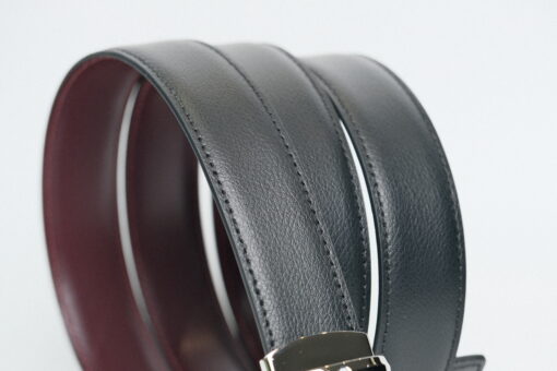 Thắt lưng Montblanc Shiny Palladium Black/burgundy reversible leather belt 128755 – 3cm Thắt lưng Montblanc Mới Nguyên Hộp 5