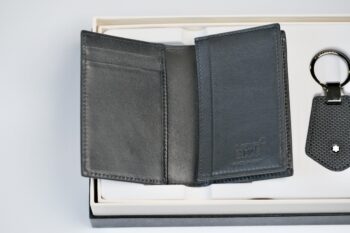 Bộ set quà tặng Business Card Holder with Gusset and Key Fob Black 126276 - bo set qua tang business card holder with gusset and key fob black 126280