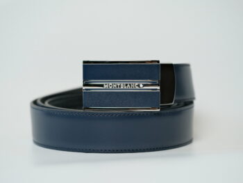 Thắt lưng Montblanc Classic Leather Belt - Navy 118422 - 3cm