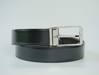 Thắt lưng Montblanc Steel Pin Buckle Black/Brown Reversible Leather Belt 124383 - 3,5cm
