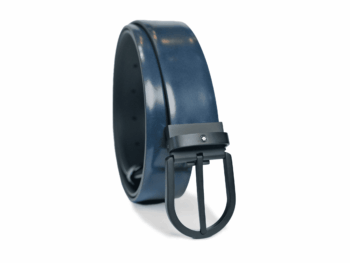 Thắt lưng Montblanc Horseshoe Matt Black PVD Finish Pin Buckle Blue Brushed 129427 - 3,5cm - that lung montblanc horseshoe matt black pvd finish pin buckle blue brushed 129427 35cm 2