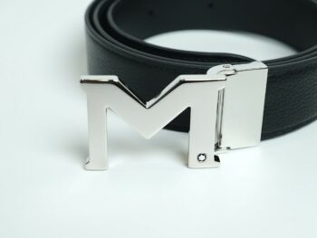 Thắt lưng Montblanc M Buckle Black Reversible Leather Belt 127697 - 3,5cm - that lung montblanc m buckle black reversible leather belt 127697 35cm 2 scaled