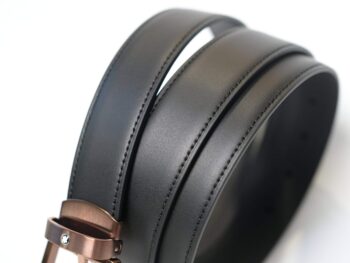 Thắt lưng Montblanc Horeshoe Stainless Steel Malt Bronze PVD Finish Pin Buckle Black Leather 129426 - 3cm - that lung montblanc horeshoe stainless steel malt bronze pvd finish pin buckle black leather 129426 3cm 3 scaled