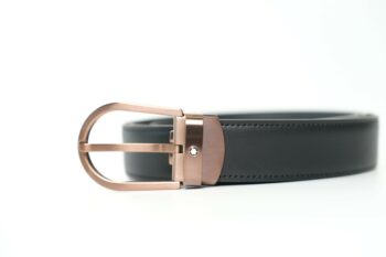 Thắt lưng Montblanc Horeshoe Stainless Steel Malt Bronze PVD Finish Pin Buckle Black Leather 129426 - 3cm - that lung montblanc horeshoe stainless steel malt bronze pvd finish pin buckle black leather 129426 3cm 6