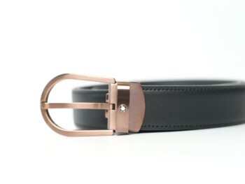 Thắt lưng Montblanc Horeshoe Stainless Steel Malt Bronze PVD Finish Pin Buckle Black Leather 129426 - 3cm - that lung montblanc horeshoe stainless steel malt bronze pvd finish pin buckle black leather 129426 3cm 6 scaled