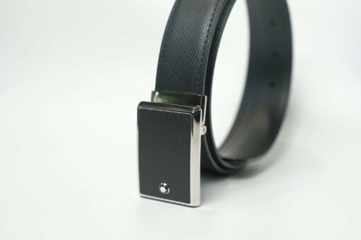 Thắt lưng Montblanc Leather Goods Black Saffiano Leather Belt 114421 - Image 3