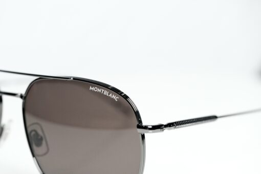 Kính mát Montblanc Men Ruthenium/ Black Sunglasses MB0046S 001 Gọng kính Montblanc 2