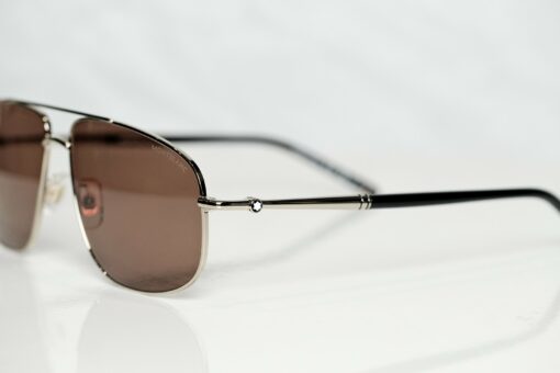Kính mát Montblanc Men Gold/Brown Sunglasses MB0069S 001 - Hình ảnh 2