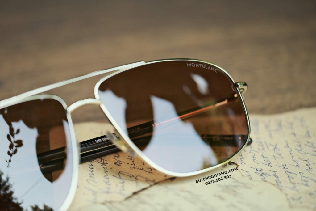 Kính mát Montblanc Men Gold/Brown Sunglasses MB0069S 001 - kinh mat montblanc men goldbrown sunglasses mb0069s 4