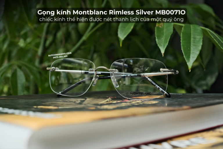 Gọng kính Montblanc Rimless Platinum MB0071O, mẫu kính văn phòng sang trọng - 1 11