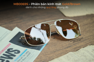 [Sản phẩm ORDER] - Phiên bản Kính mát Montblanc Men Gold/Brown Sunglasses MB0069S 001 - 1 23