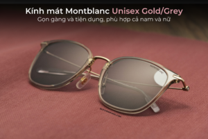 Sử dụng nhựa trong suốt cho viền kính - mẫu kính mát Montblanc Unisex Gold/Grey Sunglasses MB0157SA - 2 13