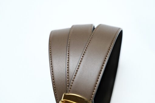 Thắt lưng Montblanc Horseshoe Vintage Gold Pin Buckle Brown Plain Leather Belt 129424 – 3cm Thắt lưng Montblanc 5