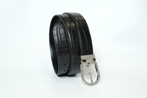 Thắt lưng Montblanc Horseshoe Buckle Printed Black/Plain Black Reversible Leather Belt 130016 – 3,5cm Thắt lưng Montblanc 3