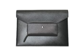 Túi cầm tay Montblanc Sartorial Envelope Pouch with Pen Pocket Black Leather Goods 130314 Ví Montblanc