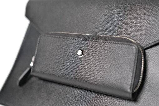 Túi cầm tay Montblanc Sartorial Envelope Pouch with Pen Pocket Black Leather Goods 130314 Ví Montblanc 4