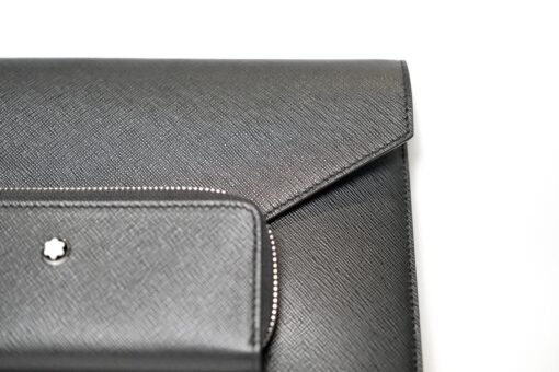 Túi cầm tay Montblanc Sartorial Envelope Pouch with Pen Pocket Black Leather Goods 130314 Ví Montblanc 6