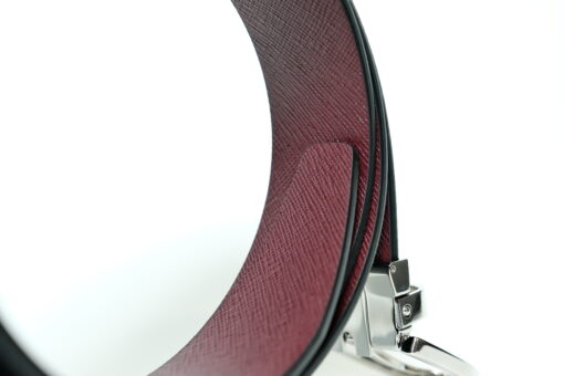 Thắt lưng Montblanc Horseshoe Pin Buckle Shiny Palladium Reversible Black&Mosto Saffiano Leather Belt 131176 – 3,5cm Thắt lưng Montblanc Mới Nguyên Hộp 6