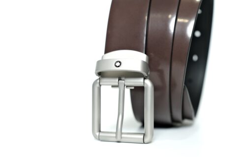 Thắt lưng Montblanc Rounded Square Vintage Pin Buckle Brown Brushed Leather Belt 129452 – 3cm Thắt lưng Montblanc Mới Nguyên Hộp 3