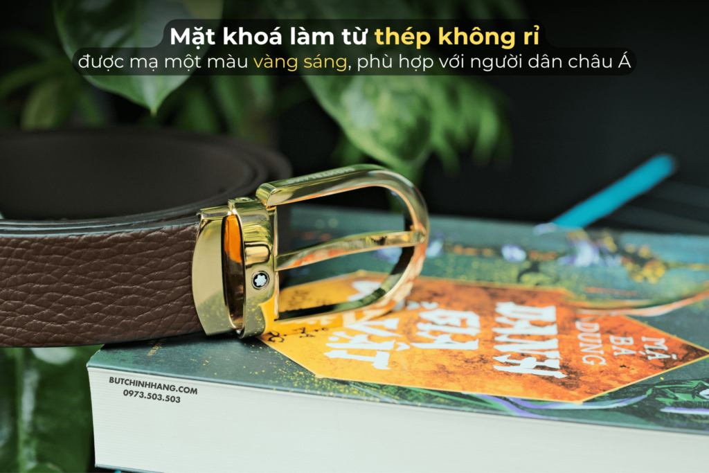 Chiếc thắt lưng kết hợp giữa hai màu sắc vàng và nâu sang trọng - Montblanc 129423 - chiec that lung ket hop giua hai mau sac vang va nau sang trong montblanc 129424