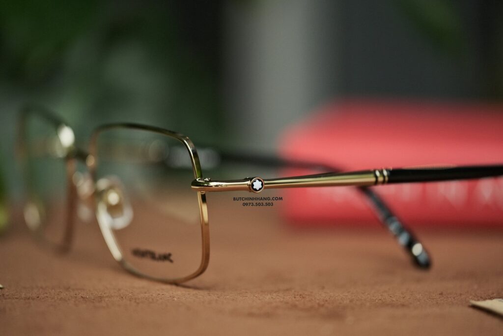 Gọng kính Montblanc Rectangular Gold Eyeglasses MB0072O 003 - gong kinh montblanc rectangular gold eyeglasses mb0072o 6