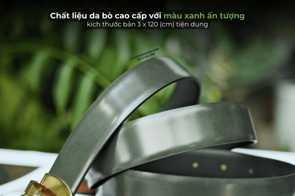 Mang một phong cách Vintage đầy ấn tượng - Phiên bản thắt lưng Montblanc Green Brushed Leather 129454 - mang mot phong cach vintage day an tuong phien ban that lung montblanc green brushed leather 129454